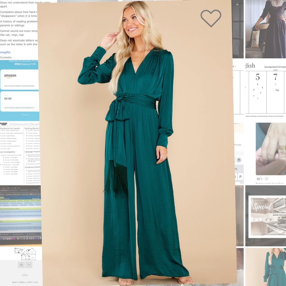 Green Satin Jumpsuit, Wedding Guest, Flattering